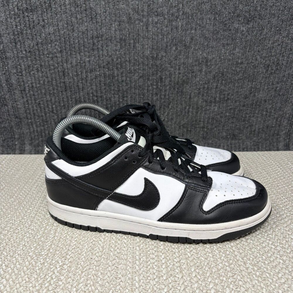 Nike Dunk Low Retro Panda Black White Leather Shoes Women’s 8 6.5Y CW1590-100